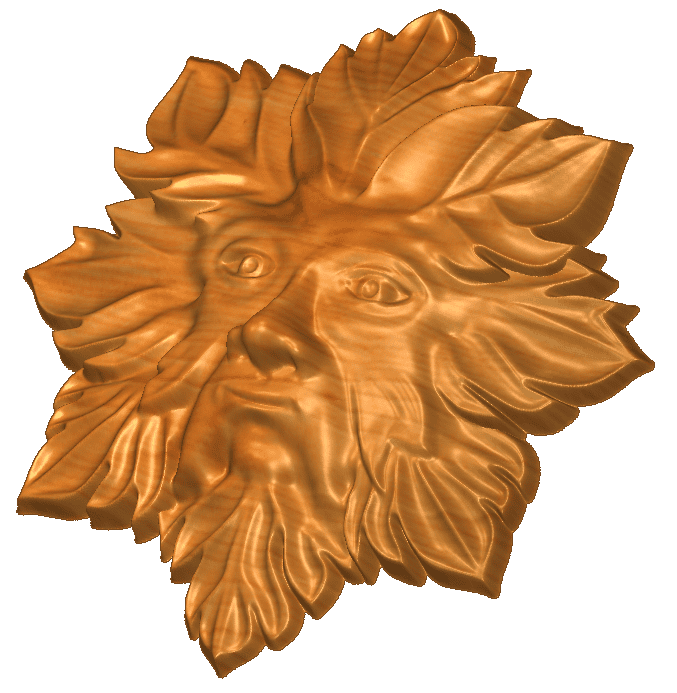 Relief model with pine wood shading