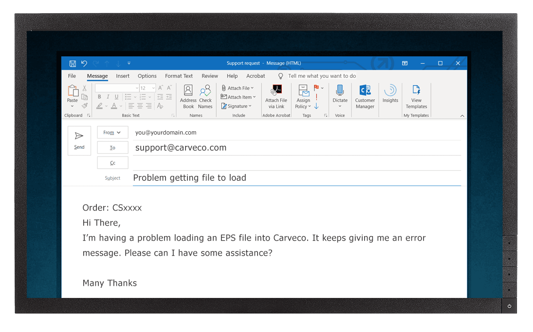 Email Carveco Support