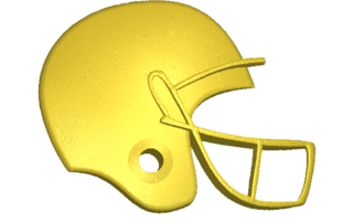 Football helmet relief model