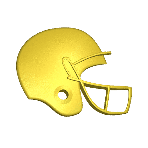 Football helmet relief model