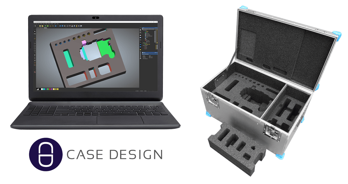 case-design-collage Case Design Flight Case insert designed in Carveco CNC software