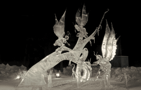 'Maidens of the Birch' - ice sculpture by Jim Duggan at the 2014 World Ice Art Championships that won 1st Place