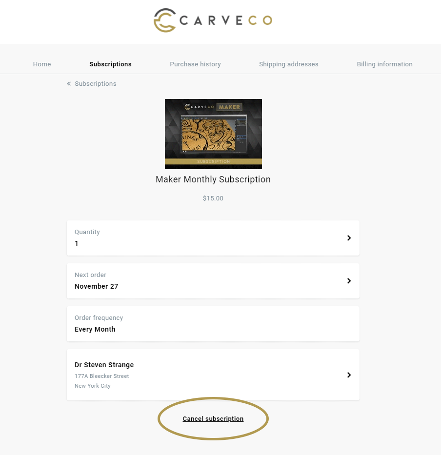 cancel-subscription Cancelling your Carveco Subscription