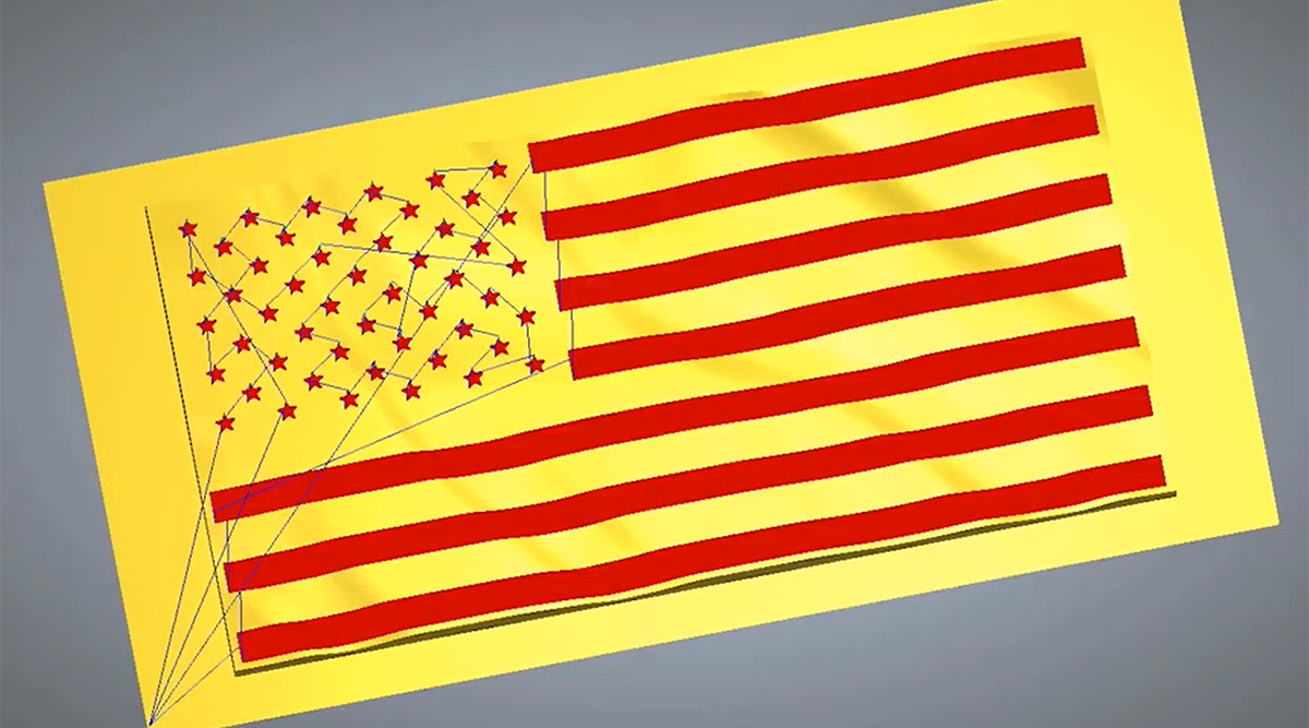Wavy flag design in Carveco Maker Plus