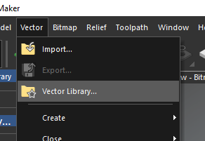 vector-library Vector Library menu item in Carveco