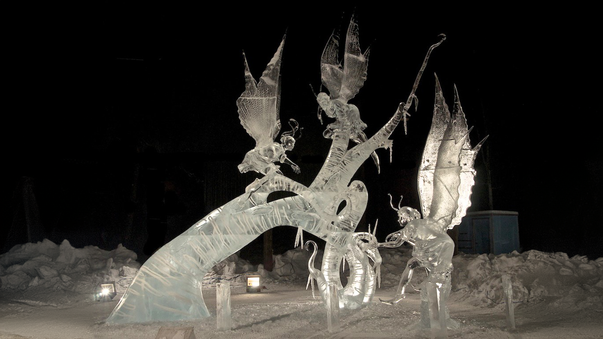 ‘Maidens of the Birch’ – Gold Medal 'Maidens of the Birch' - ice sculpture by Jim Duggan at the 2014 World Ice Art Championships that won 1st Place